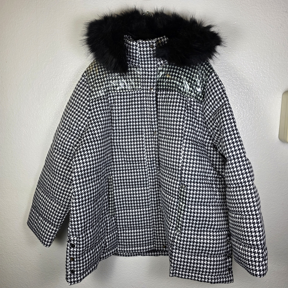 Masseys Houndstooth‎ Design Puffer Coat Winter Hood Women's Size 4X